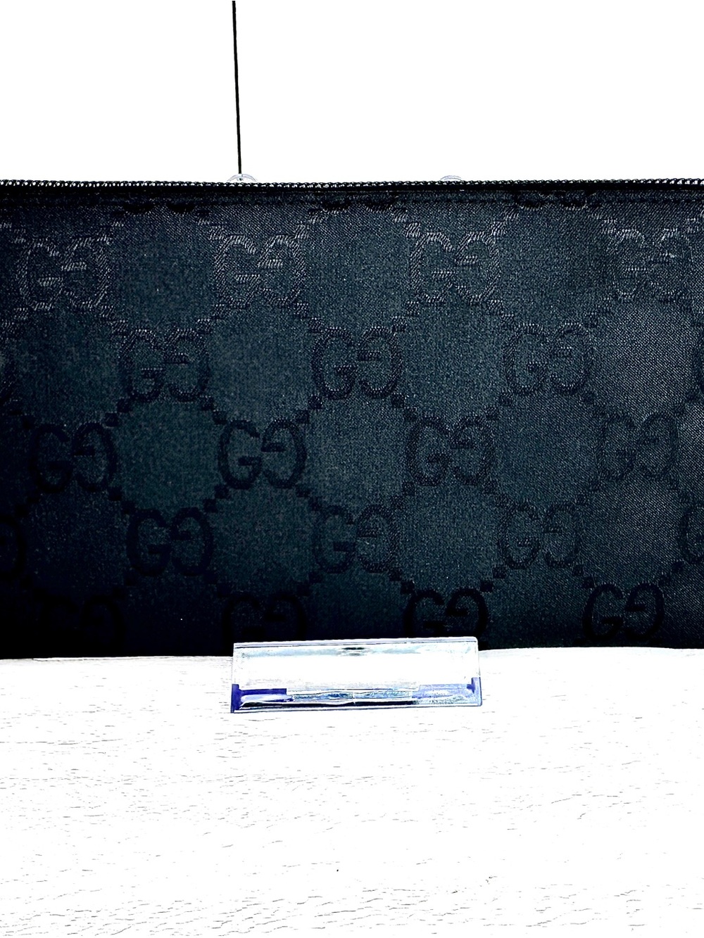 Gucci Black GG Monogram Zip Around Wallet | Authentic Gucci Canvas Continental